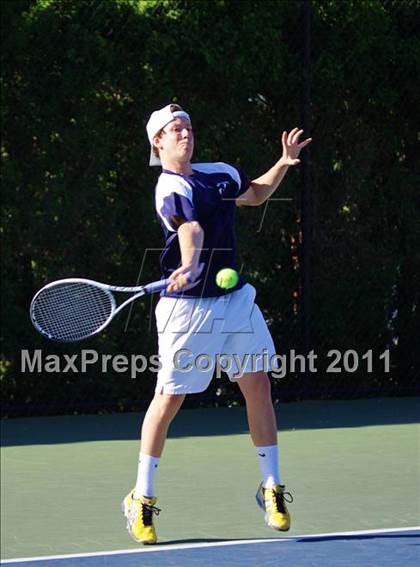Thumbnail 3 in NYSPHSAA Boys Tennis Championships (Round 1) photogallery.