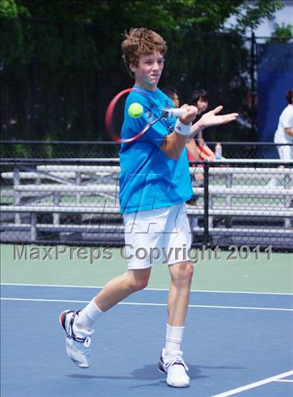 Thumbnail 1 in NYSPHSAA Boys Tennis Championships (Round 1) photogallery.