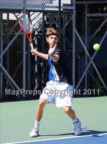 Thumbnail 1 in NYSPHSAA Boys Tennis Championships (Round 1) photogallery.
