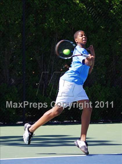 Thumbnail 1 in NYSPHSAA Boys Tennis Championships (Round 1) photogallery.