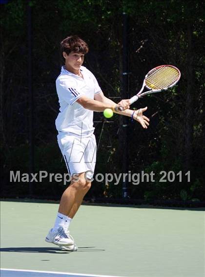 Thumbnail 3 in NYSPHSAA Boys Tennis Championships (Round 1) photogallery.