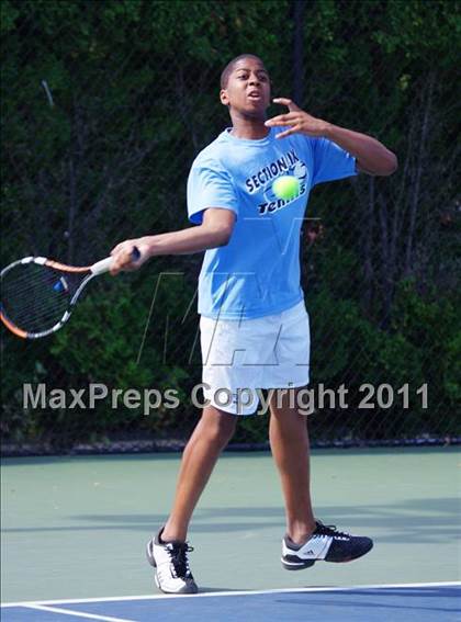 Thumbnail 1 in NYSPHSAA Boys Tennis Championships (Round 1) photogallery.
