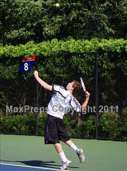Thumbnail 1 in NYSPHSAA Boys Tennis Championships (Round 1) photogallery.