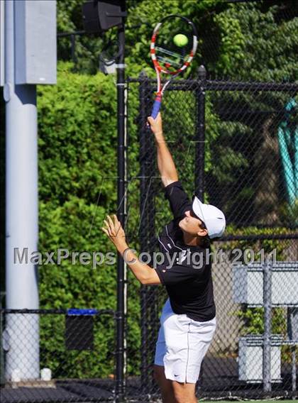 Thumbnail 3 in NYSPHSAA Boys Tennis Championships (Round 1) photogallery.
