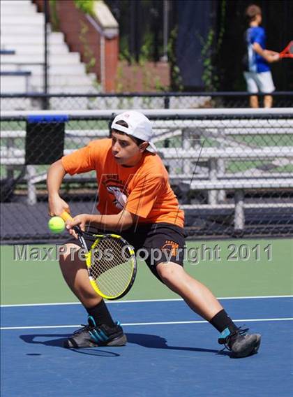 Thumbnail 3 in NYSPHSAA Boys Tennis Championships (Round 1) photogallery.