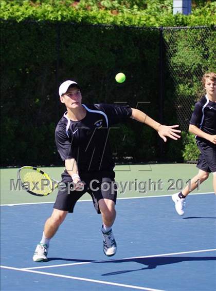 Thumbnail 2 in NYSPHSAA Boys Tennis Championships (Round 1) photogallery.