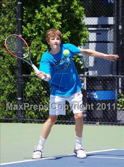Thumbnail 3 in NYSPHSAA Boys Tennis Championships (Round 1) photogallery.