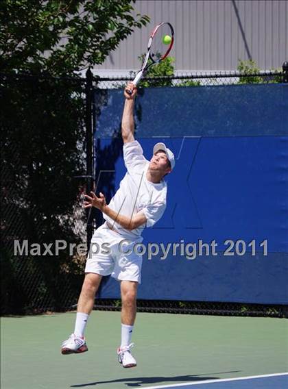 Thumbnail 1 in NYSPHSAA Boys Tennis Championships (Round 1) photogallery.