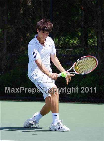 Thumbnail 3 in NYSPHSAA Boys Tennis Championships (Round 1) photogallery.