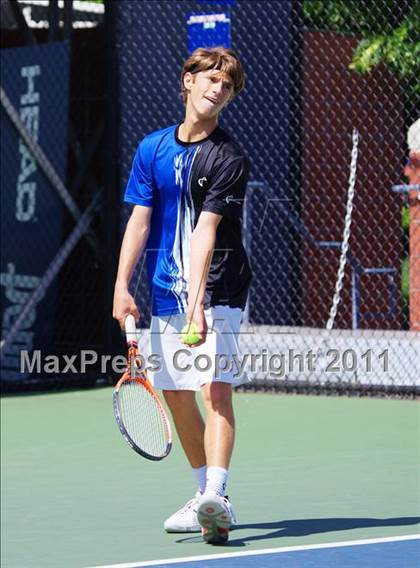 Thumbnail 2 in NYSPHSAA Boys Tennis Championships (Round 1) photogallery.