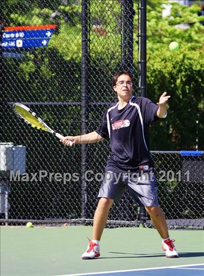 Thumbnail 3 in NYSPHSAA Boys Tennis Championships (Round 1) photogallery.