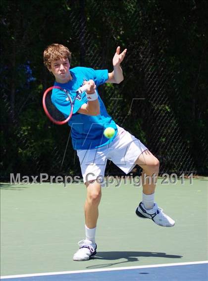 Thumbnail 3 in NYSPHSAA Boys Tennis Championships (Round 1) photogallery.