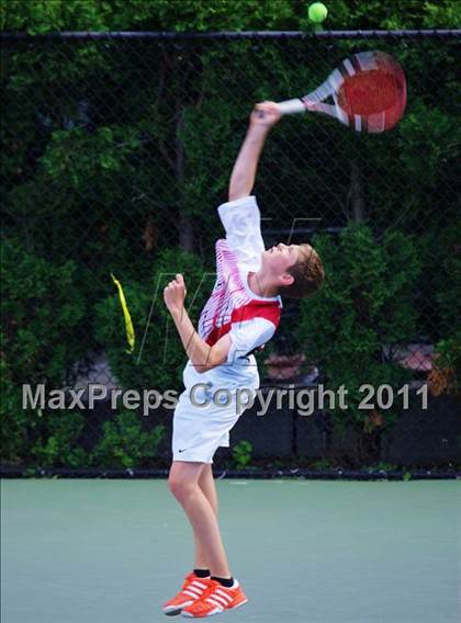 Thumbnail 2 in NYSPHSAA Boys Tennis Championships (Round 1) photogallery.