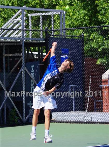 Thumbnail 2 in NYSPHSAA Boys Tennis Championships (Round 1) photogallery.
