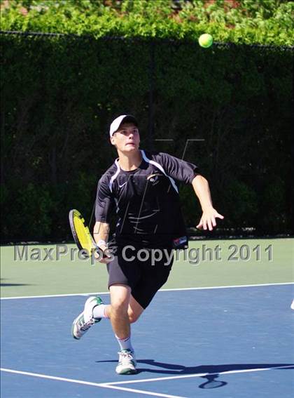 Thumbnail 1 in NYSPHSAA Boys Tennis Championships (Round 1) photogallery.