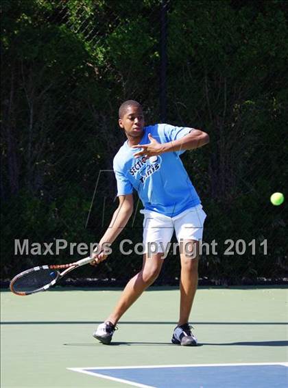 Thumbnail 2 in NYSPHSAA Boys Tennis Championships (Round 1) photogallery.