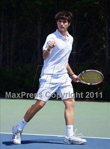 Thumbnail 3 in NYSPHSAA Boys Tennis Championships (Round 1) photogallery.