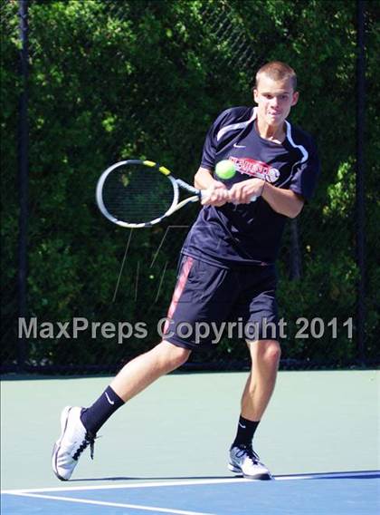 Thumbnail 3 in NYSPHSAA Boys Tennis Championships (Round 1) photogallery.