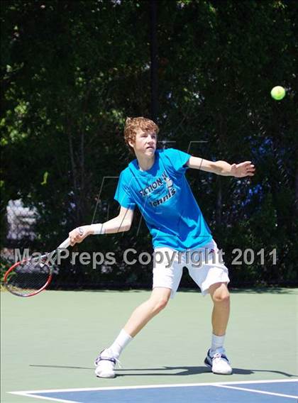 Thumbnail 3 in NYSPHSAA Boys Tennis Championships (Round 1) photogallery.