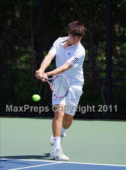 Thumbnail 1 in NYSPHSAA Boys Tennis Championships (Round 1) photogallery.