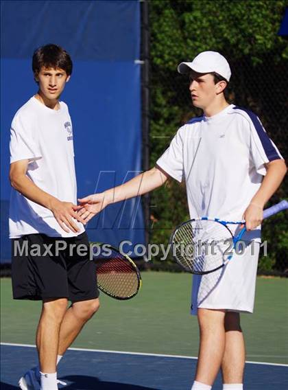 Thumbnail 1 in NYSPHSAA Boys Tennis Championships (Round 1) photogallery.