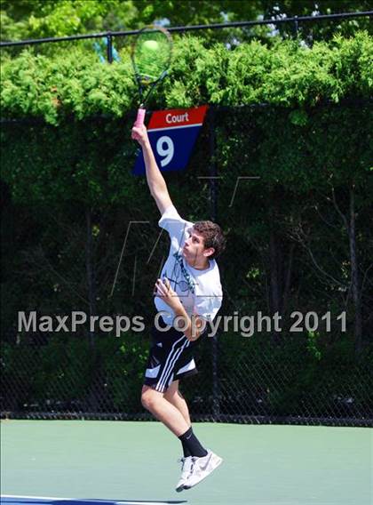 Thumbnail 1 in NYSPHSAA Boys Tennis Championships (Round 1) photogallery.