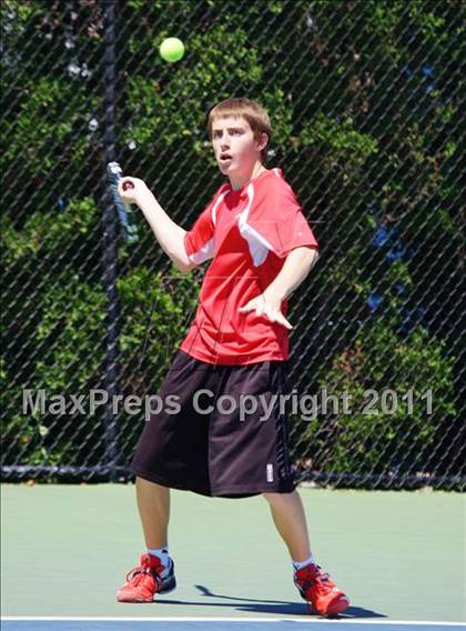 Thumbnail 2 in NYSPHSAA Boys Tennis Championships (Round 1) photogallery.