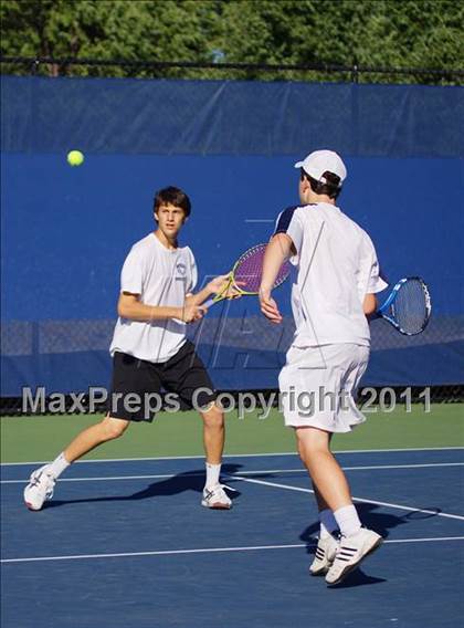 Thumbnail 3 in NYSPHSAA Boys Tennis Championships (Round 1) photogallery.