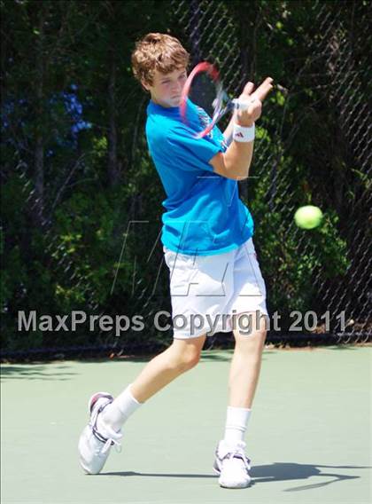 Thumbnail 3 in NYSPHSAA Boys Tennis Championships (Round 1) photogallery.