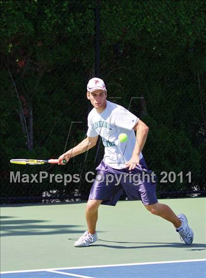Thumbnail 1 in NYSPHSAA Boys Tennis Championships (Round 1) photogallery.