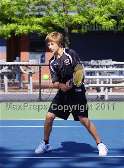 Thumbnail 2 in NYSPHSAA Boys Tennis Championships (Round 1) photogallery.