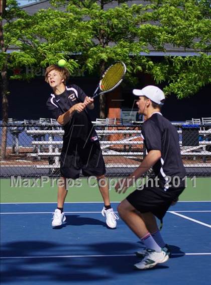 Thumbnail 1 in NYSPHSAA Boys Tennis Championships (Round 1) photogallery.