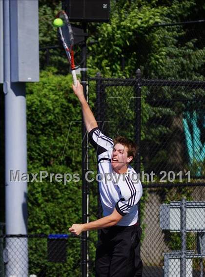 Thumbnail 3 in NYSPHSAA Boys Tennis Championships (Round 1) photogallery.