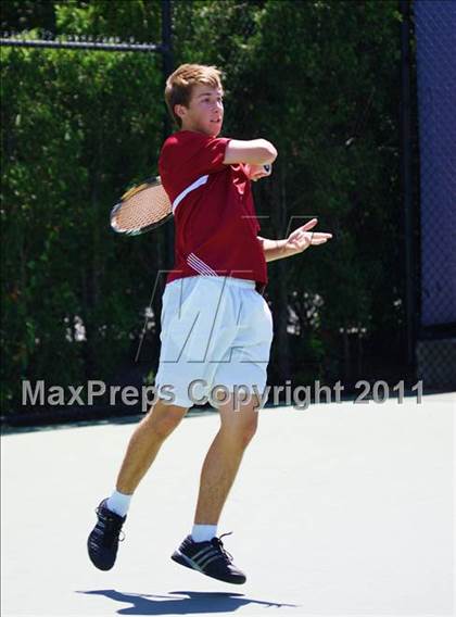 Thumbnail 2 in NYSPHSAA Boys Tennis Championships (Round 1) photogallery.
