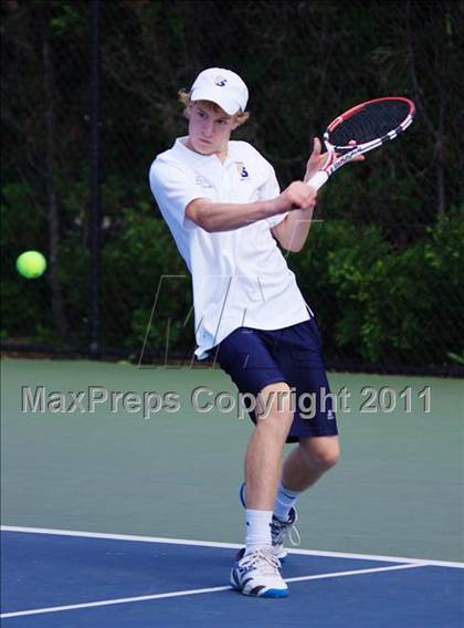 Thumbnail 3 in NYSPHSAA Boys Tennis Championships (Round 1) photogallery.