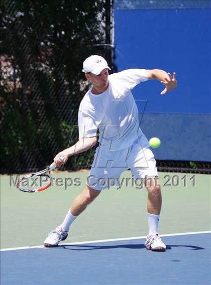 Thumbnail 1 in NYSPHSAA Boys Tennis Championships (Round 1) photogallery.