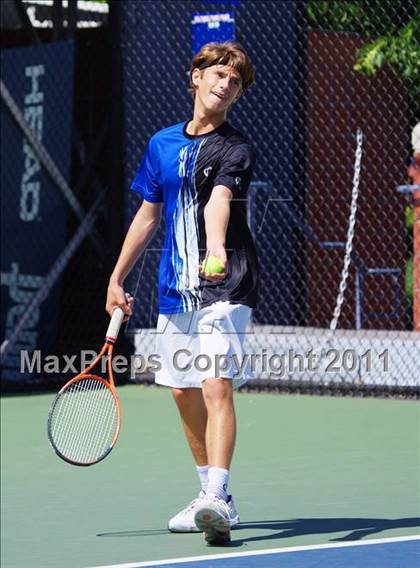 Thumbnail 3 in NYSPHSAA Boys Tennis Championships (Round 1) photogallery.