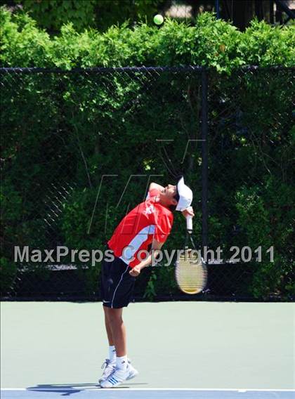 Thumbnail 3 in NYSPHSAA Boys Tennis Championships (Round 1) photogallery.