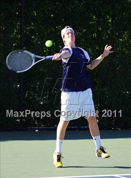 Thumbnail 1 in NYSPHSAA Boys Tennis Championships (Round 1) photogallery.