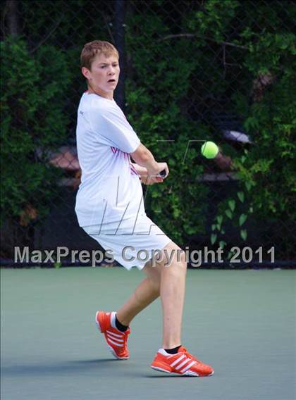 Thumbnail 3 in NYSPHSAA Boys Tennis Championships (Round 1) photogallery.