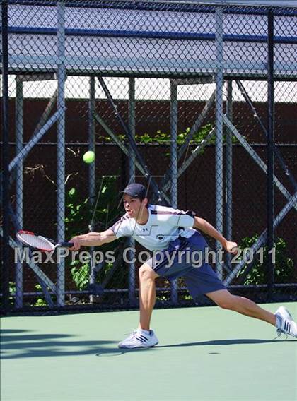 Thumbnail 2 in NYSPHSAA Boys Tennis Championships (Round 1) photogallery.