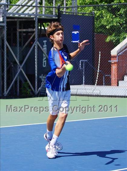Thumbnail 1 in NYSPHSAA Boys Tennis Championships (Round 1) photogallery.