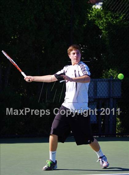 Thumbnail 2 in NYSPHSAA Boys Tennis Championships (Round 1) photogallery.