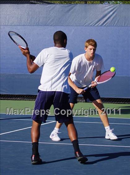 Thumbnail 3 in NYSPHSAA Boys Tennis Championships (Round 1) photogallery.