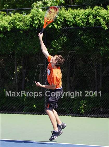 Thumbnail 3 in NYSPHSAA Boys Tennis Championships (Round 1) photogallery.