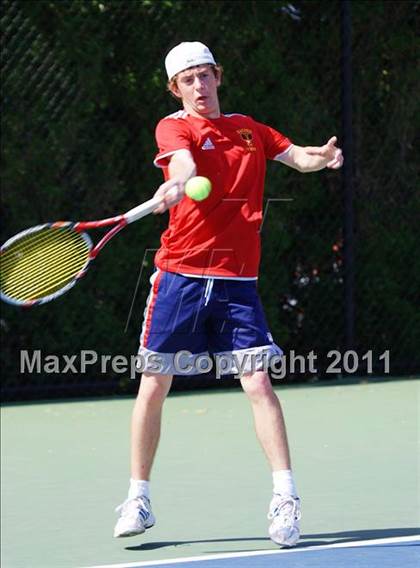 Thumbnail 3 in NYSPHSAA Boys Tennis Championships (Round 1) photogallery.