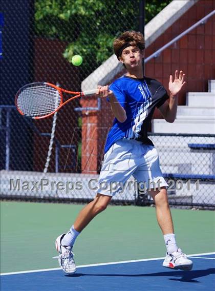 Thumbnail 2 in NYSPHSAA Boys Tennis Championships (Round 1) photogallery.
