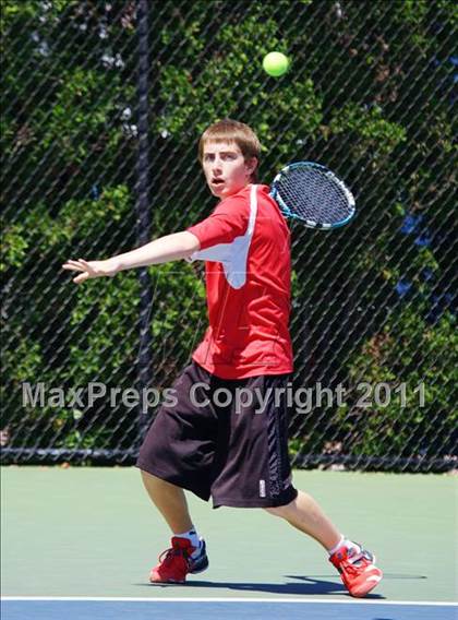 Thumbnail 1 in NYSPHSAA Boys Tennis Championships (Round 1) photogallery.