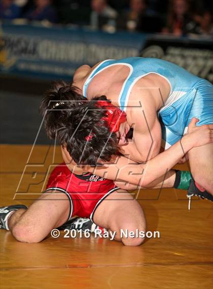 Thumbnail 1 in NYSPHSAA Championships (Division 1 Finals 99-138 LBS) photogallery.
