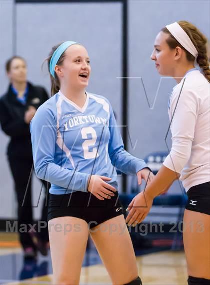 Thumbnail 2 in Yorktown vs Washington-Lee Freshman (Jr. Volleyball Brawl II Final) photogallery.